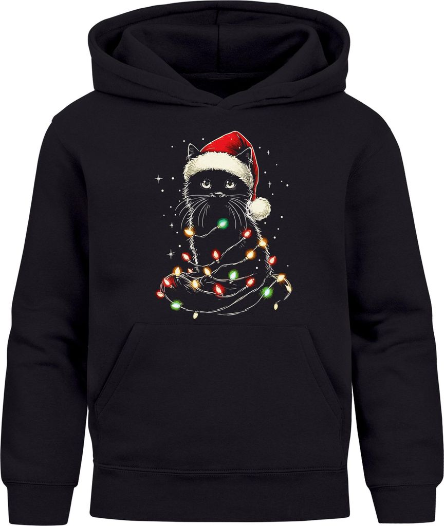 Kinder Hoodie Weihnachtspullover Katze Jungen Mädchen Weihnachtsoutfit Kinder Moonworks