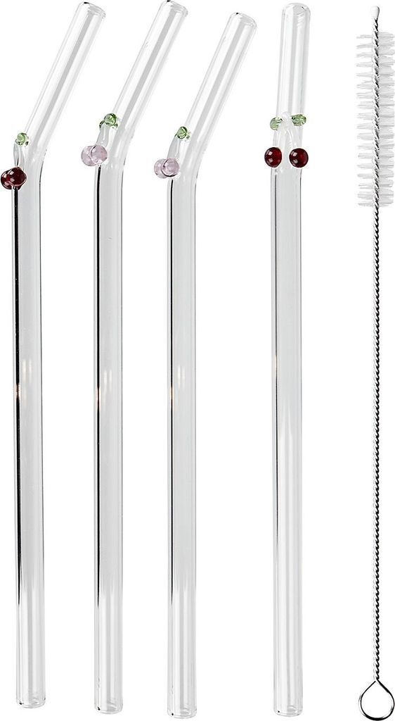 BUTLERS Trinkhalm-Set LONG DRINK Kirsche