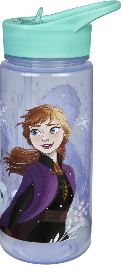 Elsa Anna Trinkflasche Frozen Sport-Trinkflasche – 410 Ml Mit Strohhalm & Integriertem Griff – BPA-frei – Offizielles Lizenzprodukt – Für Kinder Unterwegs