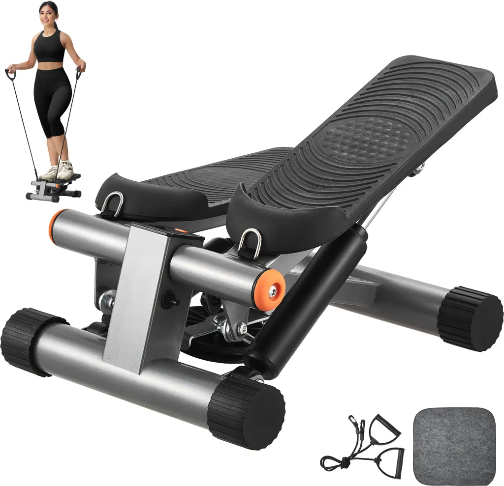 Stepper Fitness Hydraulique avec Bandes de Résistance et Écran LCD
