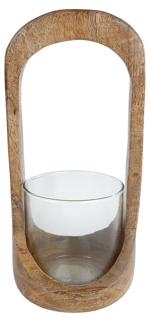 Protégez vos meubles avec le porte-bougie verre Nature Mango 27 cm