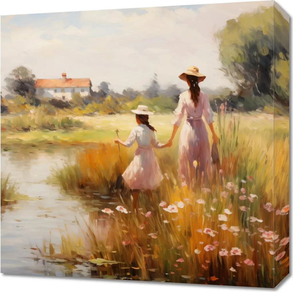 Quadro Moderno 50x50 Connessione Rurale - Design Minimal per Soggiorno