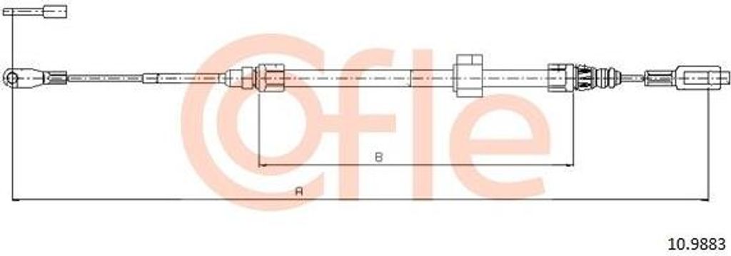 COFLE 10.9883 Seilzug, Handbremse OE 9014202785 kompatibel mit Sprinter