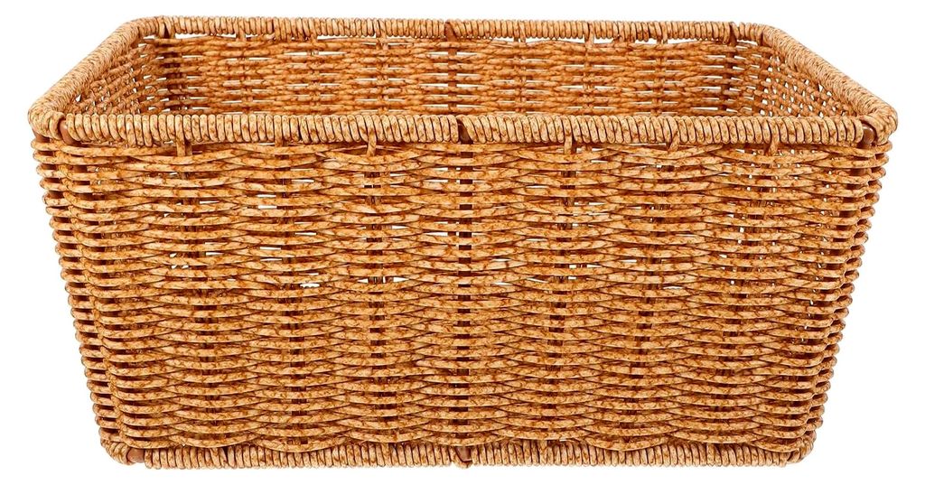 Geflochtener Obstkorb aus Kunstrattan und Metall, Aufbewahrungskorb 295×195×13cm, vielseitig für Zuhause und Supermarkt, wiederverwendbar