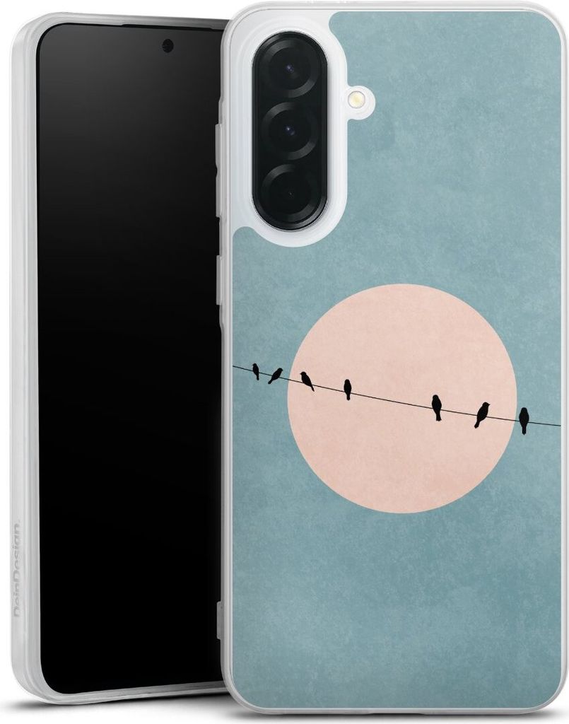 DeinDesign Handyhülle für Samsung Galaxy A36 5G Silikon Hülle Case Smartphone Schutzhülle Mond Vogel türkis