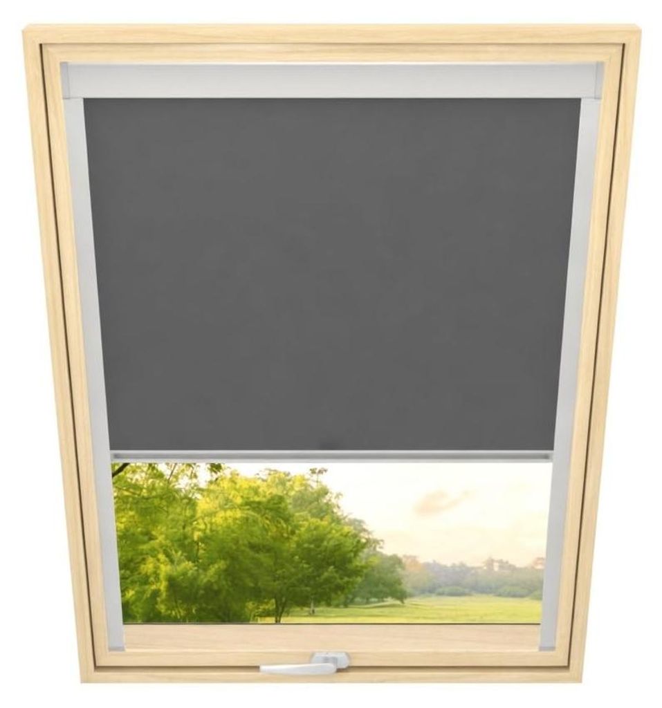 Time4blinds - Dachfenster Rollo - 780mm(B), 1432mm(L) - Verdunkelungsrollo - Anthrazit