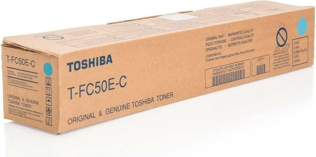 Fini les bavures avec le Toner Cyan Toshiba TFC50EC Original e-STUDIO