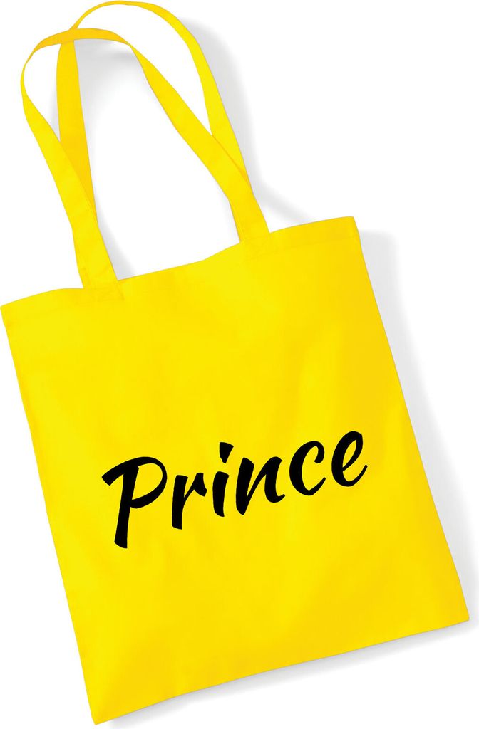 Huuraa Jutebeutel Prince Schriftzug 10 Liter Yellow Baumwolle Tasche Geschenkidee