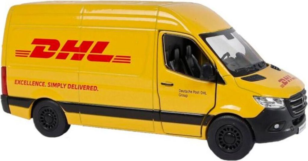 autobus Mercedes-Benz Sprinter DHL 12 cm 1:36 oceľovo žltý Obrázok produktu 