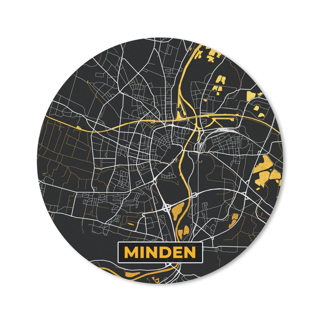 MuchoWow Mauspad Mousepad Gold - Deutschland - Karte - Minden 30x30 cm - Mousepads - Maus Mat - Pad - Mausunterlage - Tischunterlage - Schreibtis...
