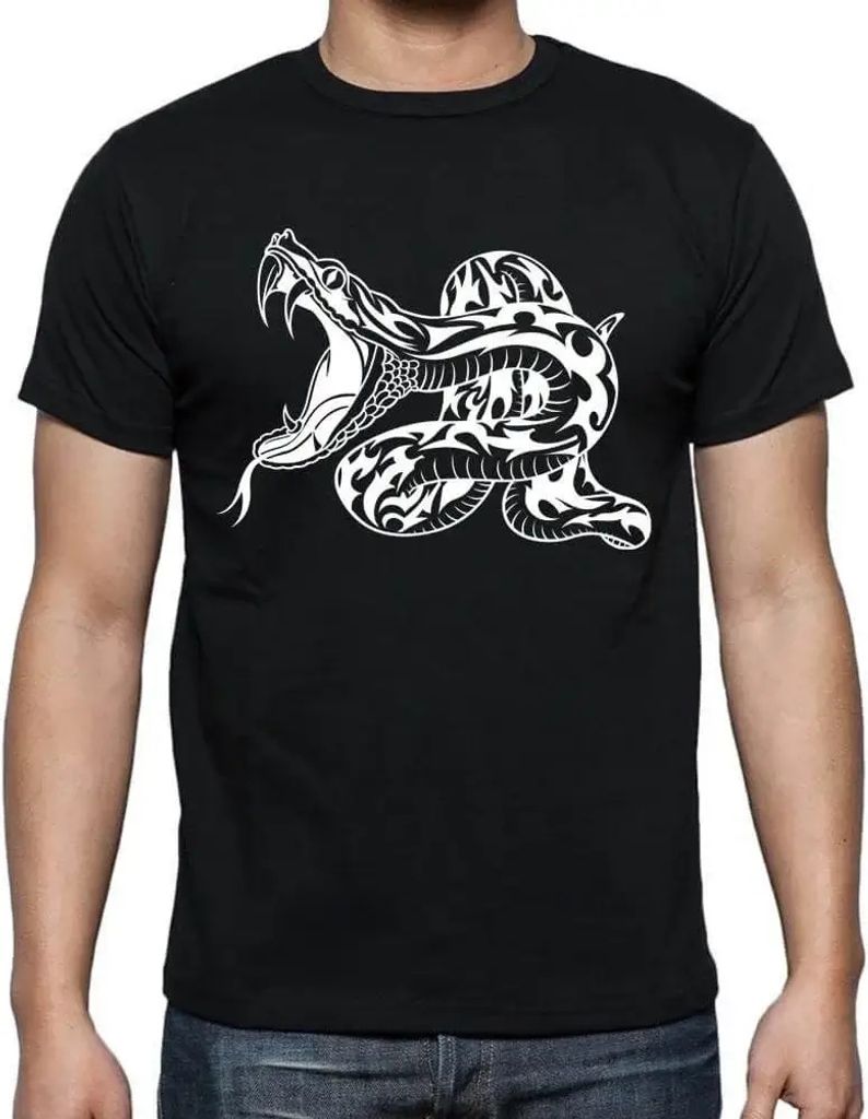 Herren Grafik T-Shirt Tribal Schlange Tattoo – Tribal Snake Tattoo – Öko-Verantwortlich Vintage Jahrgang Kurzarm Lustige Druck Geburtstag Gesc...