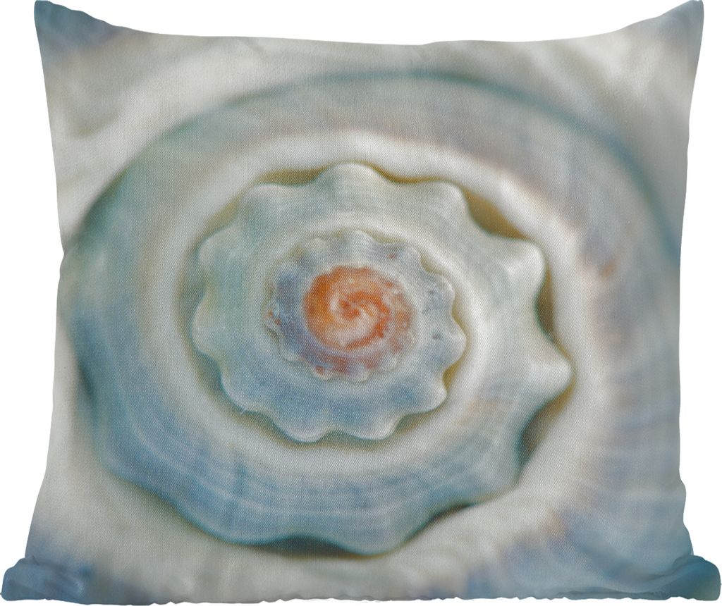 MuchoWow Zierkissen Sofakissen Wohnzimmer Dekokissen 60x60 cm Muschel - Spirale - Meer - Sitzfläche - Foto Polster