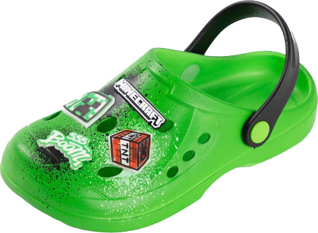 Minecraft - "Boom" TNT Clogs für Jungen NS9504 (34 EU) (Grün)
