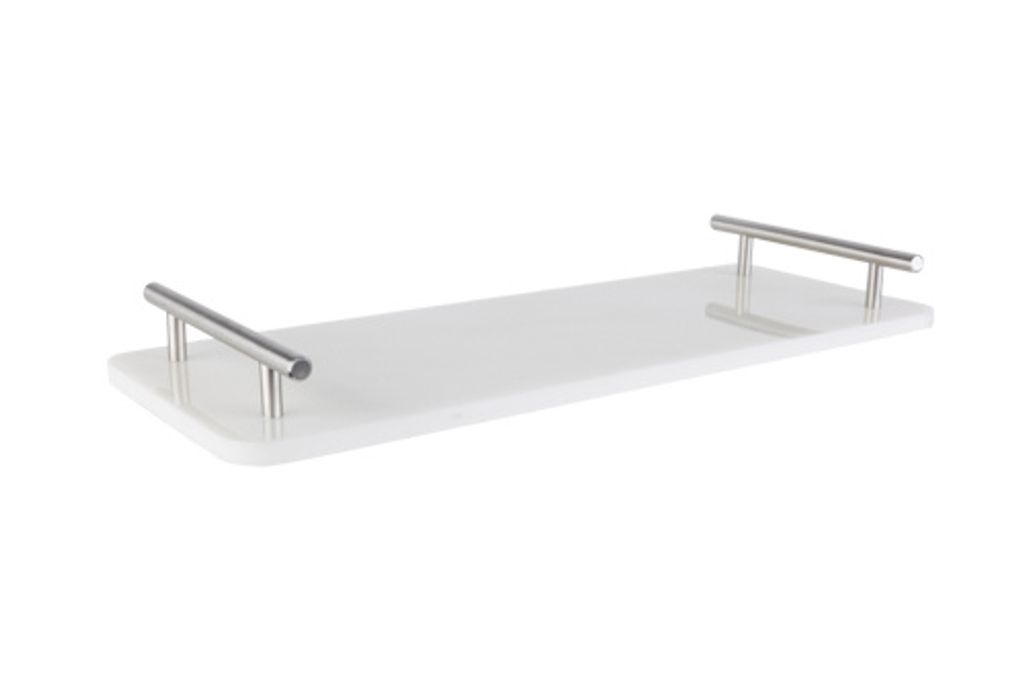 Cosy & Trendy Tablett Marmor 40x14 cm mit Silber Griffen