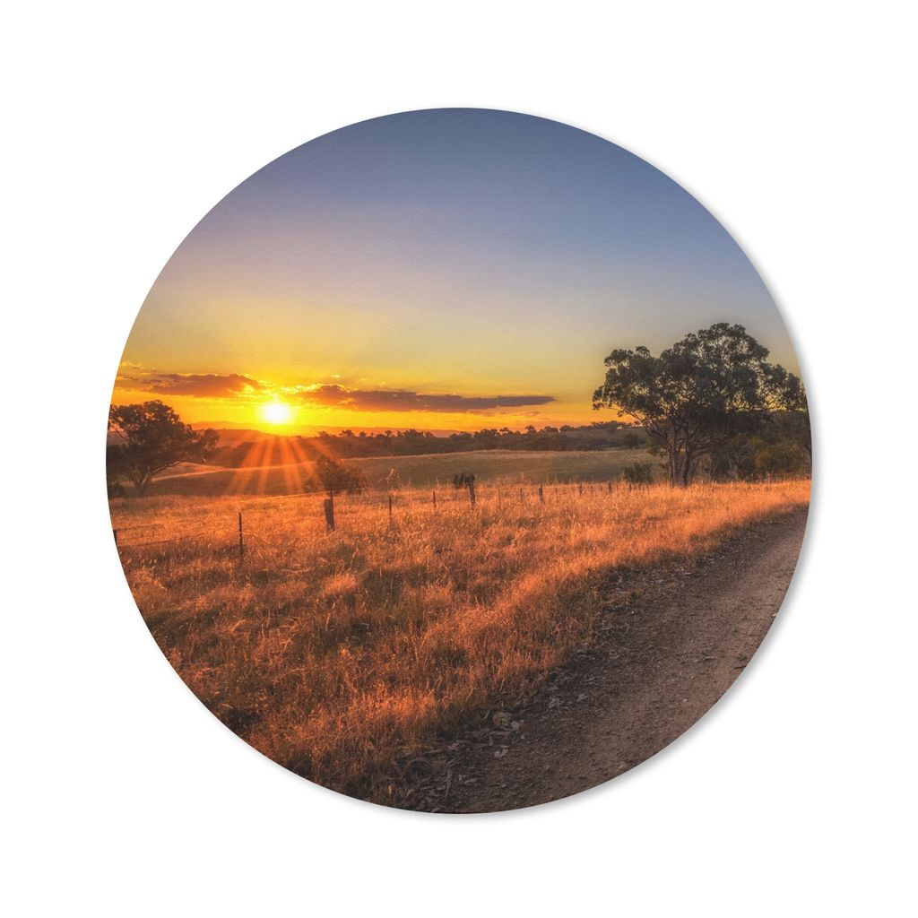 MuchoWow Mauspad Mousepad Sonne - Gras - Baum - Natur 30x30 cm - Mousepads - Maus Mat - Pad - Mausunterlage - Tischunterlage - Schreibtischmatten