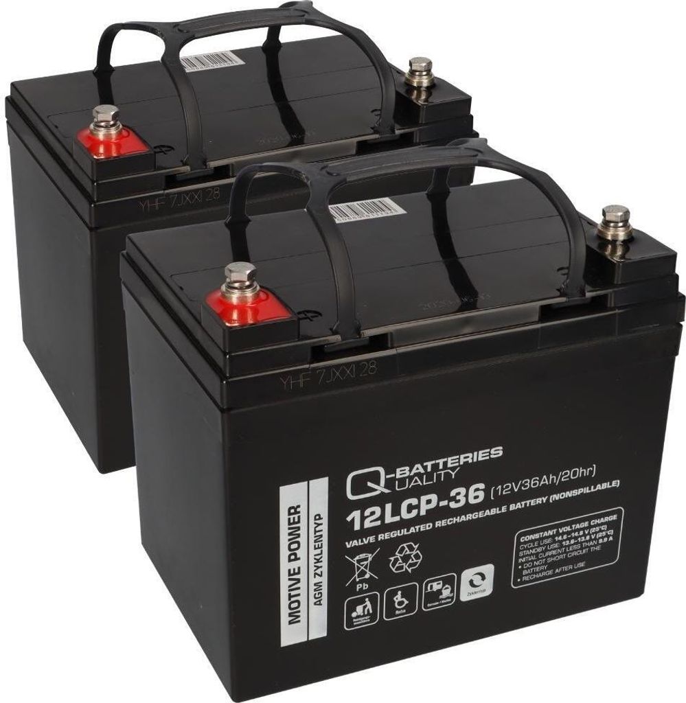 Akku kompatibel E-Mobil Shoprider 2x 12V 36Ah