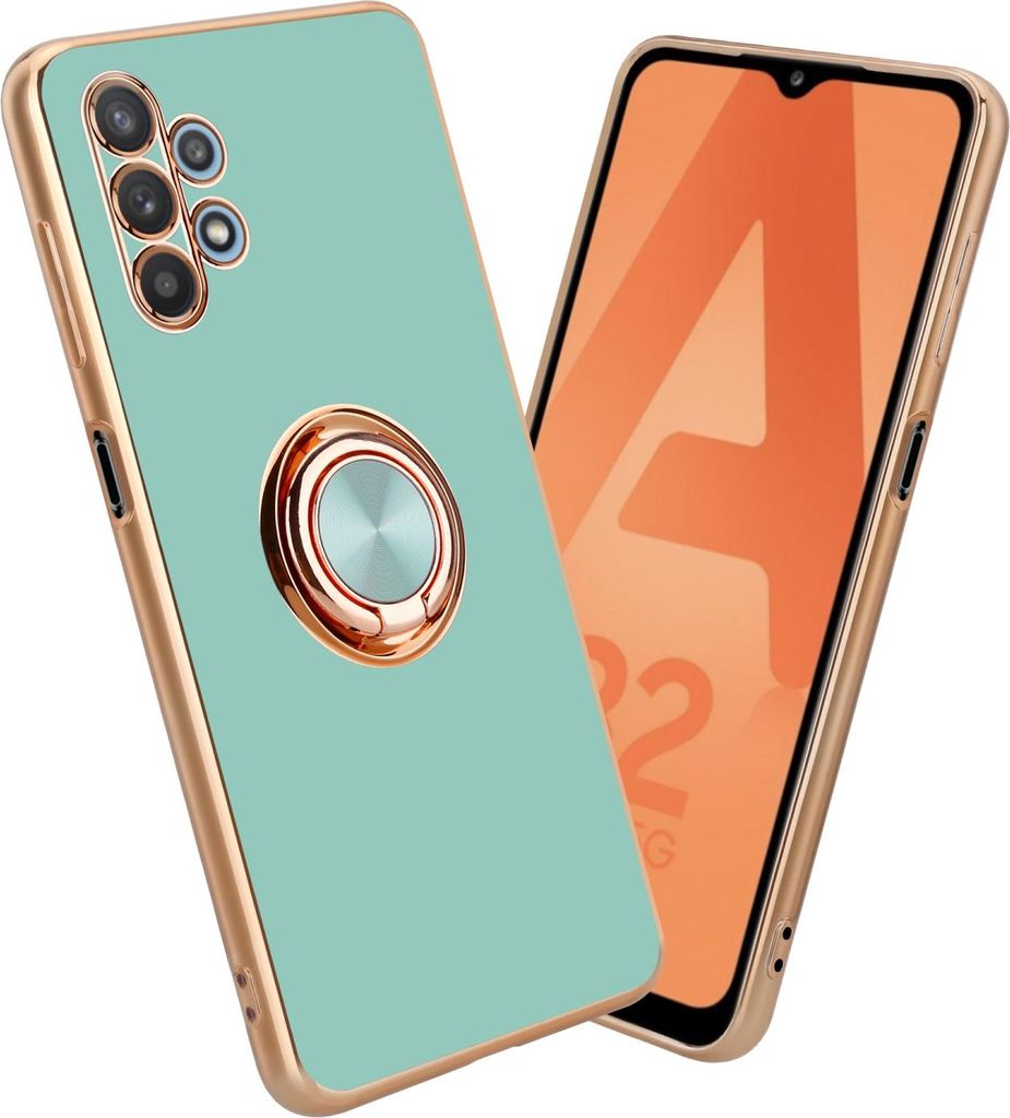 Cadorabo Schutzhülle für Samsung Galaxy A32 5G Hülle in Türkis Etui Case Cover Kameraschutz magnetische Autohalterung
