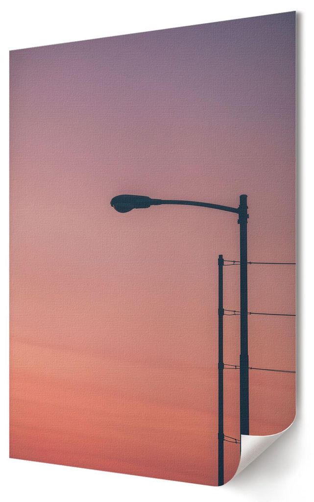 Straßenlaterne- Kunstdruck A4 - Minimalistisch, Modern- Wandbild für Wohnzimmer Schlafzimmer & Flur, Modernes Poster Wanddeko, Ungerahmt