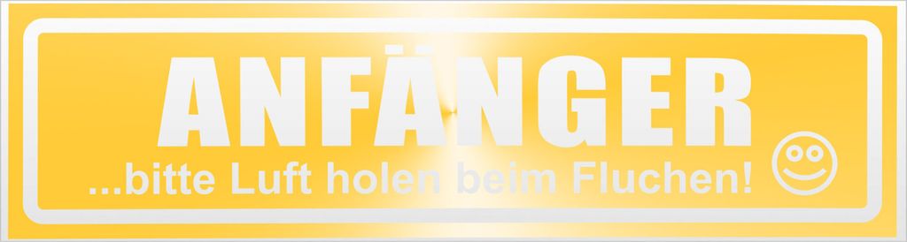 Kiwistar Anfänger - Bitte Luft Holen invertiert Magnetschild Schild magnetisch - 20cm Gelb - reflektierend - Magnetfolie für Auto PKW Kfz