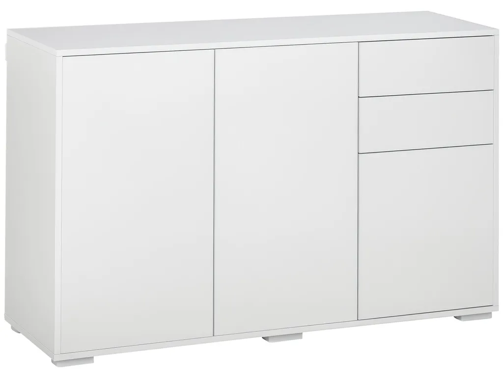 Buffet gain de place : rangement 3 portes et 2 tiroirs pour petit salon