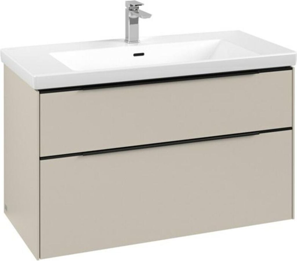 Villeroy & Boch Subway 3.0 Waschbeckenunterschrank, LED-Beleuchtung, 2 Auszüge, 973x576x478mm, C570L1VN
