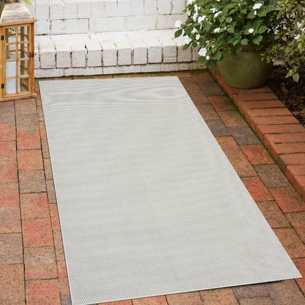 Tapis In & Outdoor tissé plat crème - Résistant UV et facile d'entretien