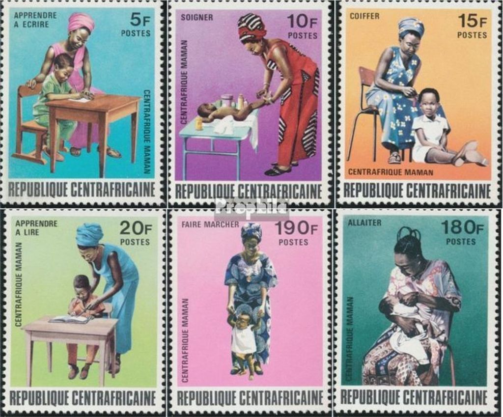 Briefmarken Zentralafrikanische Republik 1972 Mi 298-303 (kompl.Ausg.) postfrisch Mütter