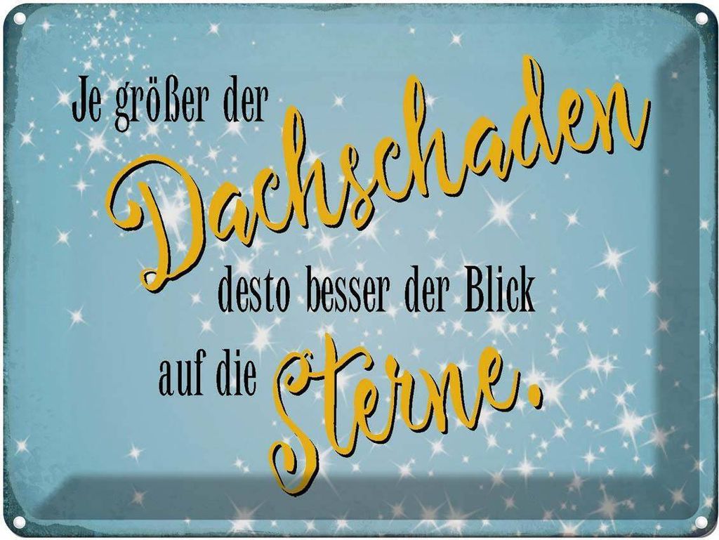 vianmo Blechschild 30x40 cm je größer Dachschaden desto Spruch Zitat