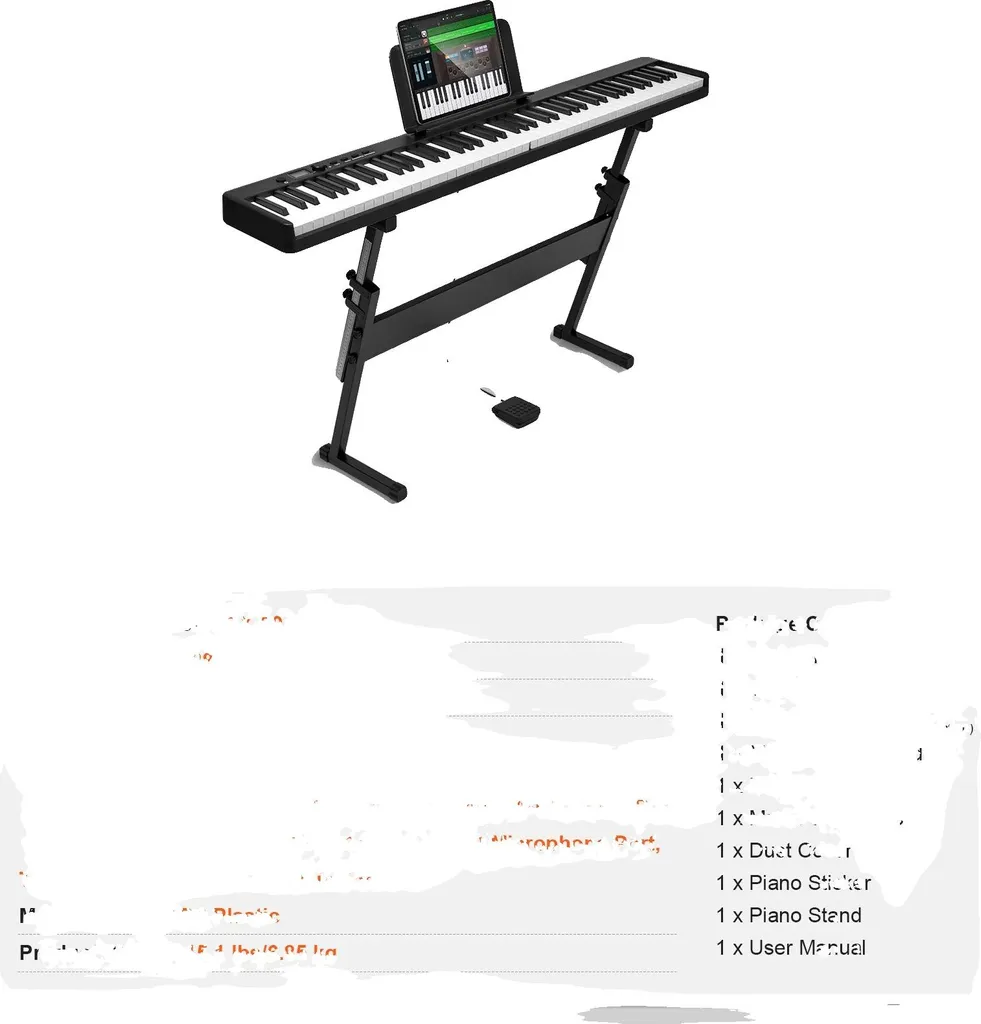 Clavier piano pliable 88 touches Bluetooth avec support série G-88 Pro