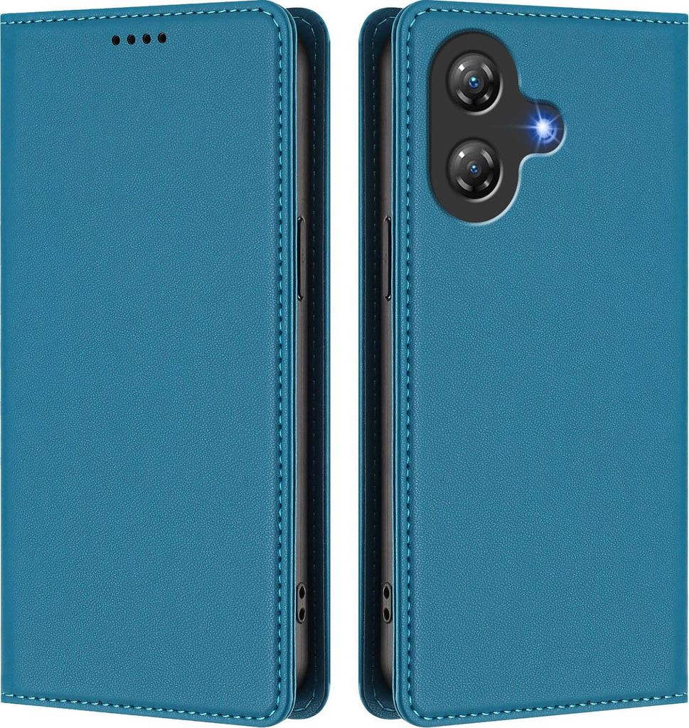 Handyhülle für Ulefone Note 21, Kunstleder Klapphülle Stoßfeste Magnetische Hülle mit Ständer Blau