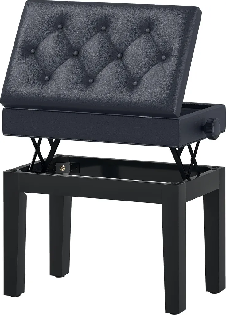 Tabouret de Piano Réglable en Hauteur avec Siège Rembourré et Coffre