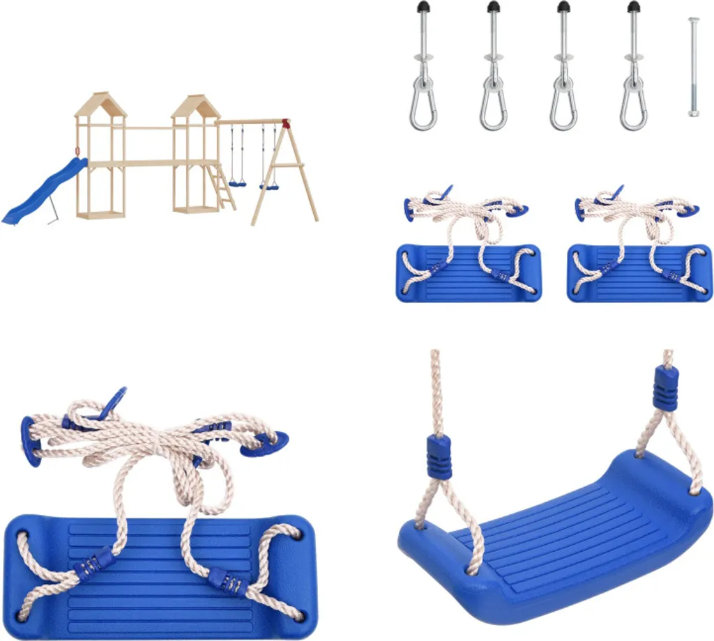 Sièges de Balançoire de Jardin pour Portique Enfant - 2 Pièces Bleues