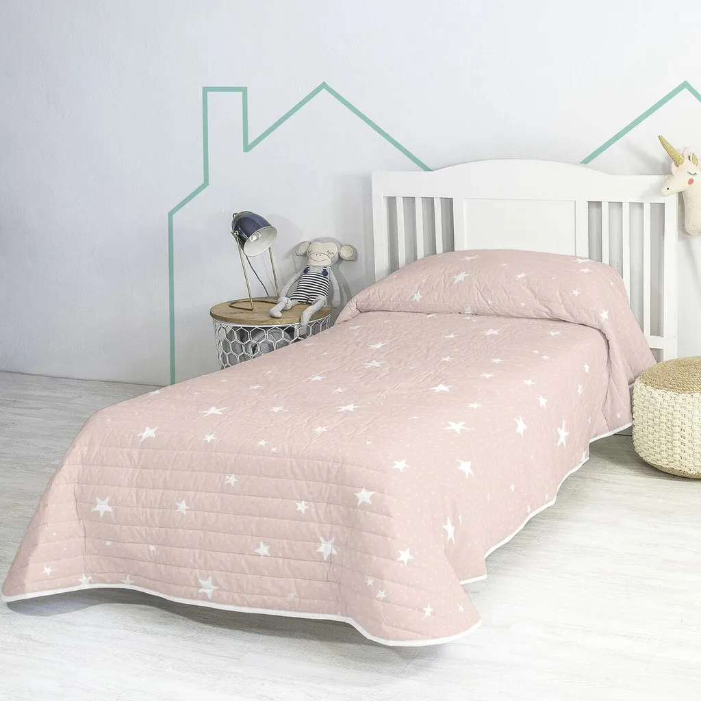 Couvre-lit HappyFriday BASIC KIDS Rose 180x260 cm : Lit toujours net