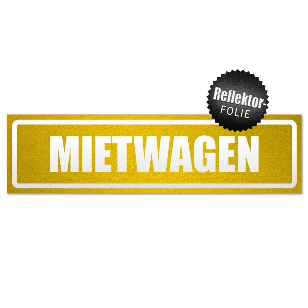 Mietwagen invertiert Magnetschild Schild magnetisch