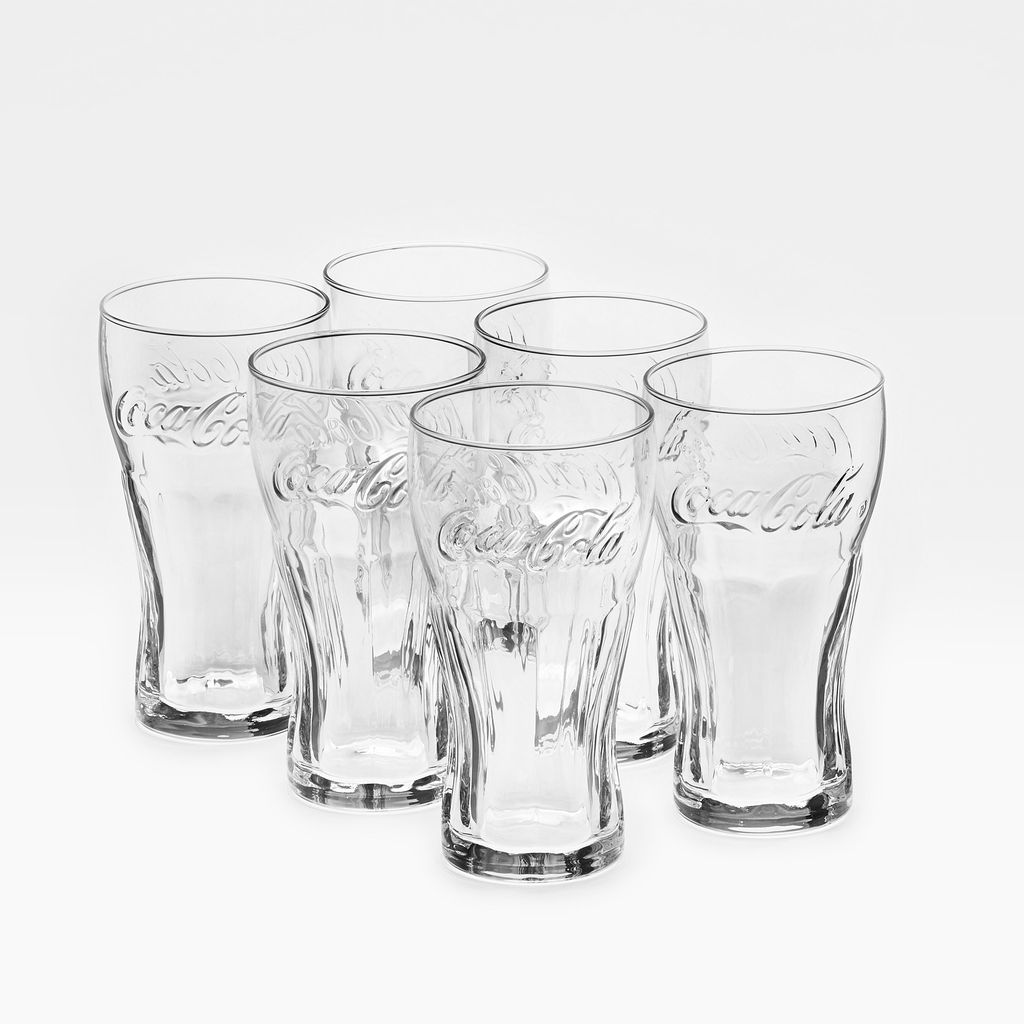Konturglas Coca Cola 0,30 l geeicht 6er-Set – Van Well – Produktbild 