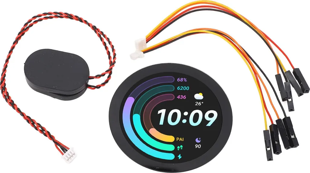 Écran tactile capacitif rond 1.85" WLAN avec processeur dual-core 32 bits