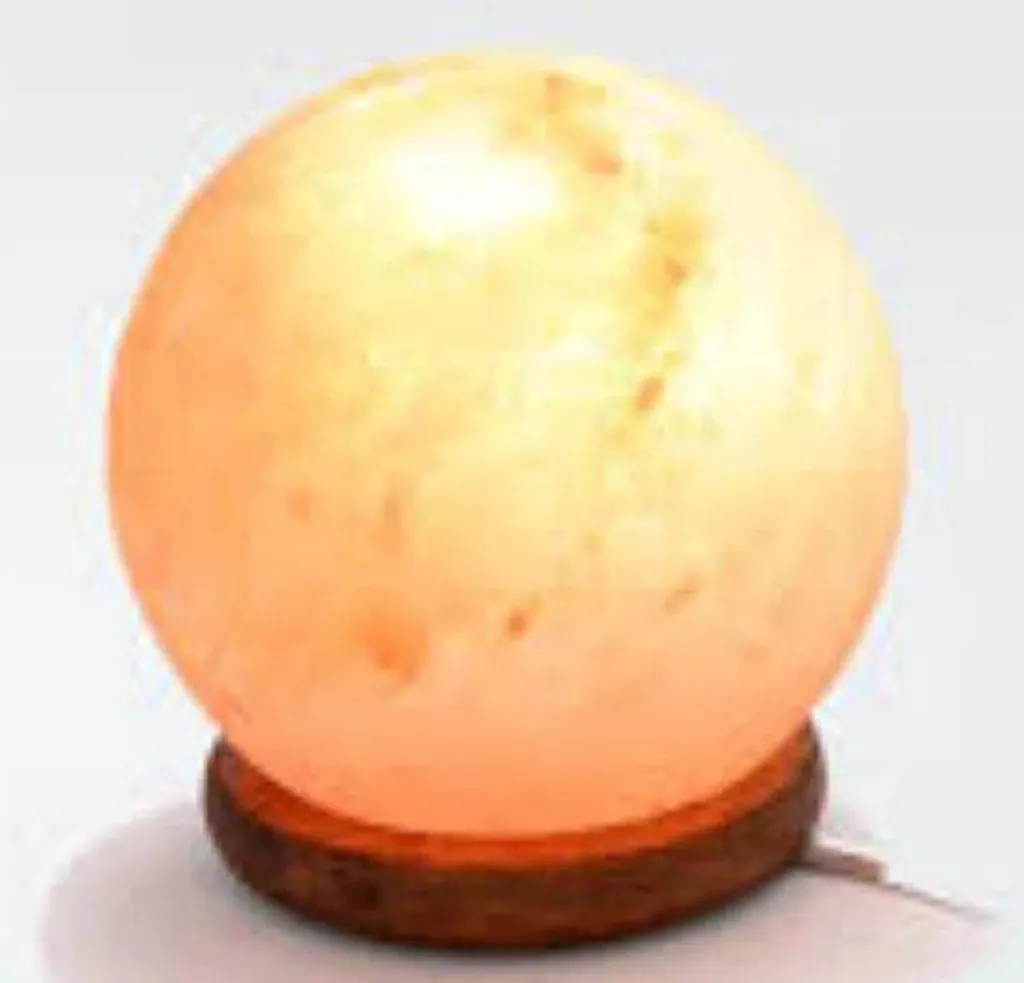 Lampe en sel de l'Himalaya en forme de lune rose naturelle 18cm