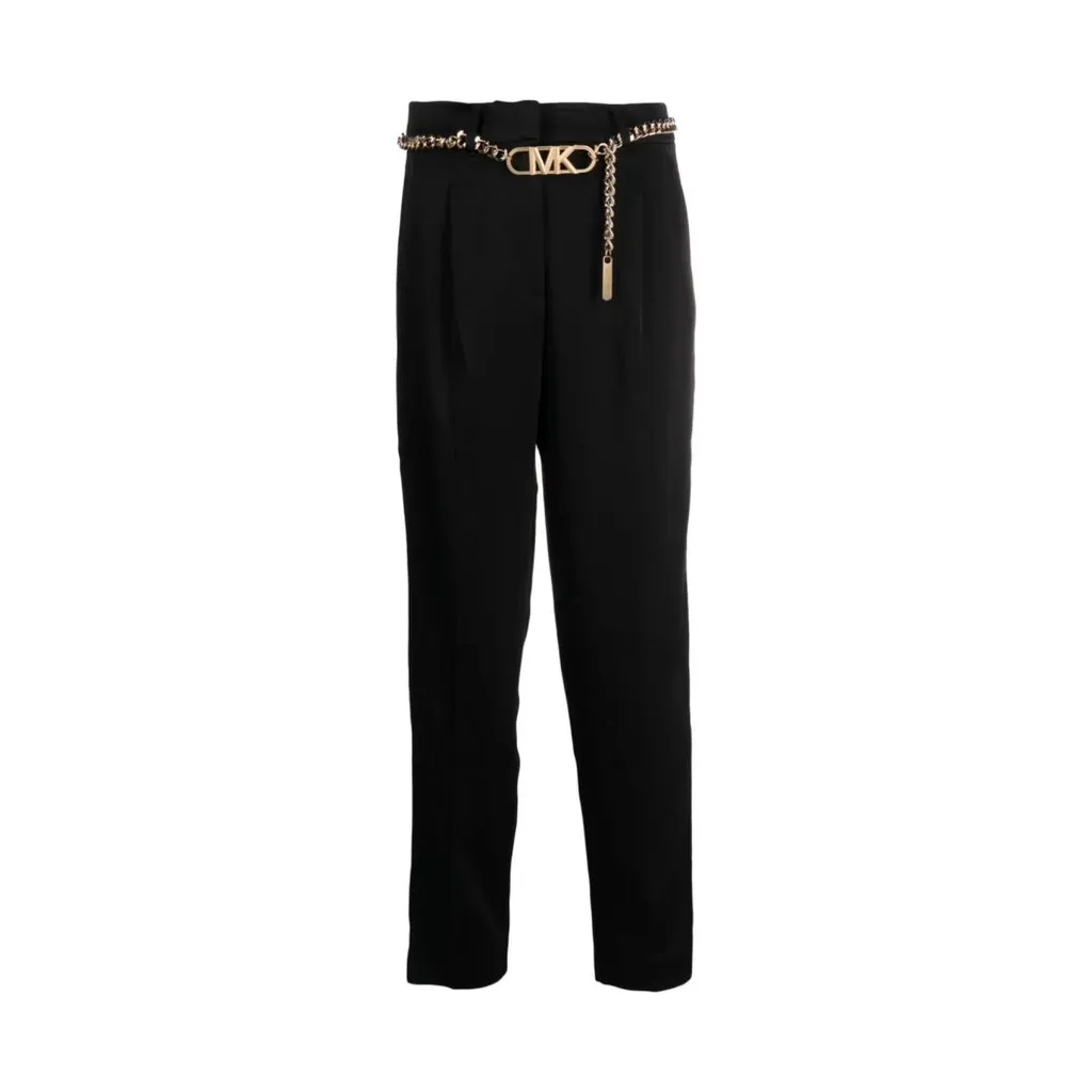 Ceinture Noire Michael Kors avec Boucle Logo - Cuir de Haute Qualité