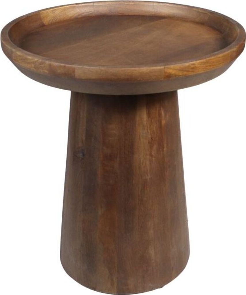HSM Collection-Runde Beistelltisch Drum-45x45x50-Braun-Mango