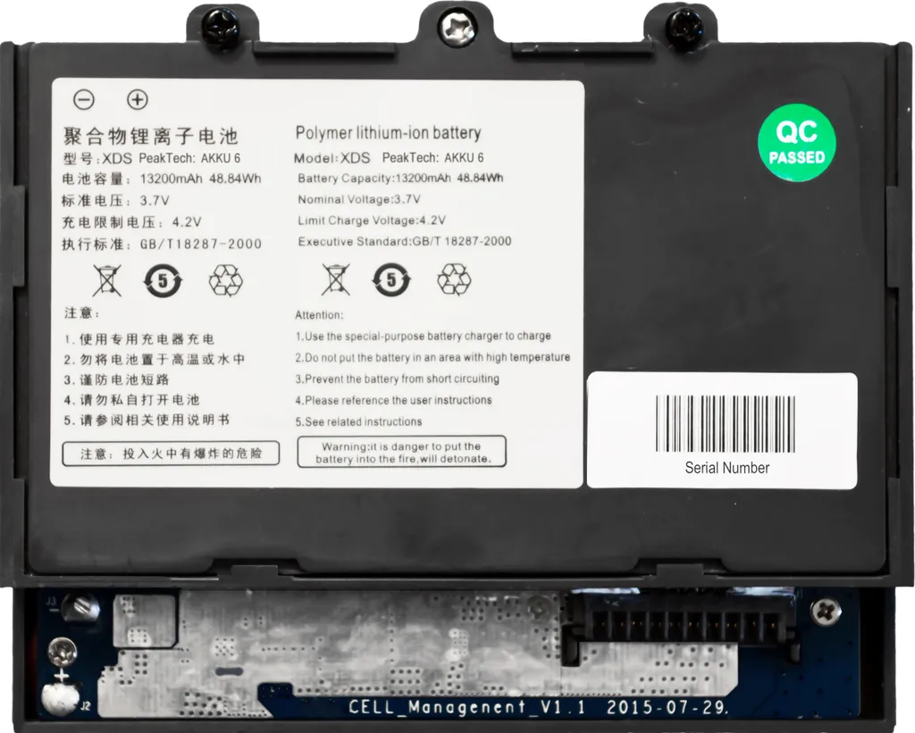 Batterie de Rechange PeakTech pour Oscilloscope et Mesure 13200mAh