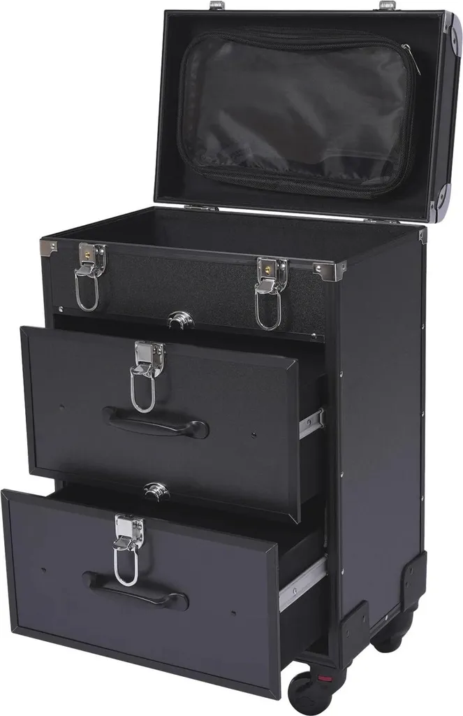 Trolley maquillage robuste - Fini le désordre grâce aux tiroirs noirs