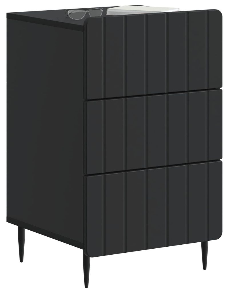 vidaXL Nachttisch mit Schubladen Schwarz 43 x 41 x 68 cm Holzwerkstoff