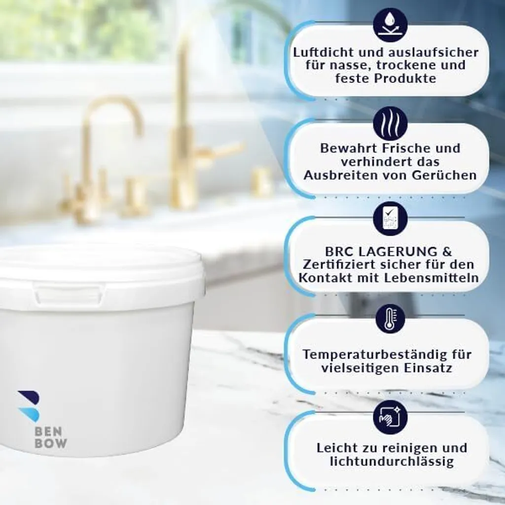 100 Contenitori BenBow 0,5L Professionali Bianchi - Resistenti e BRC - 2