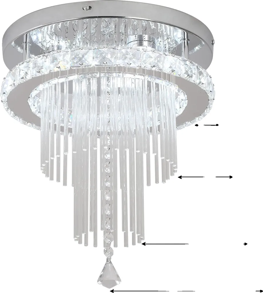 Lampadario moderno in cristallo, lampadine LED SMD, temperatura colore regolabile, blu, variabile