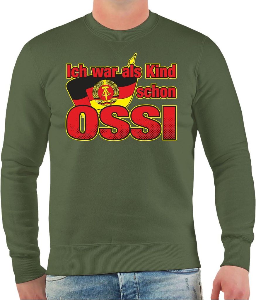 Herren Sweatshirt Ich war als Kind schon Ossi