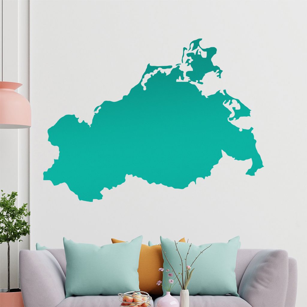 KIWISTAR Bundesland Mecklenburg-Vorpommern - Schwerin Rügen Wandtattoo in 6 Größen - Wandaufkleber Wall Sticker - Dekoration, Küche, Wohnzimmer...