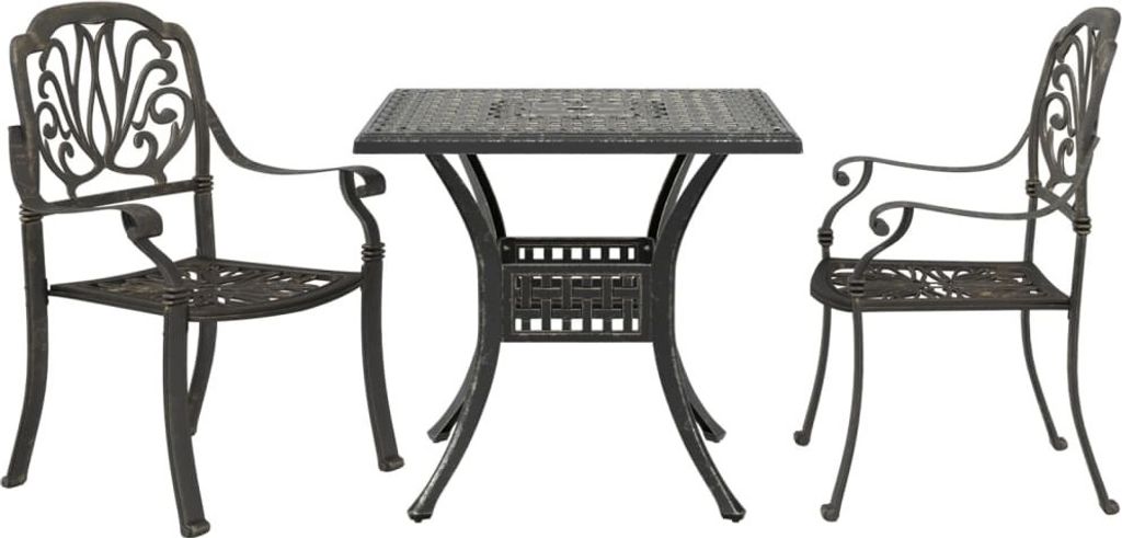 Maison Exclusive - 3-tlg. Bistro-Set Bronzen Aluminiumguss