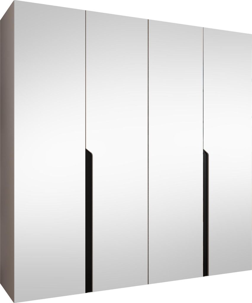 MIRJAN24 Kleiderschrank Mila 3 200 mit Spiegel, Schlafzimmer, Kleiderschrank, mit vier Drehturen und mit zwei Kleiderstange, Modern, Garderobenschr...