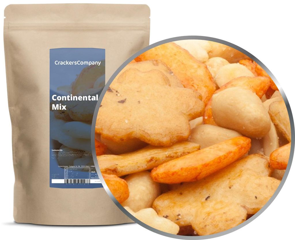 CrackersCompany Kontinental-Nussmischung (Continental Mix), ZIP-Beutel 450 g
