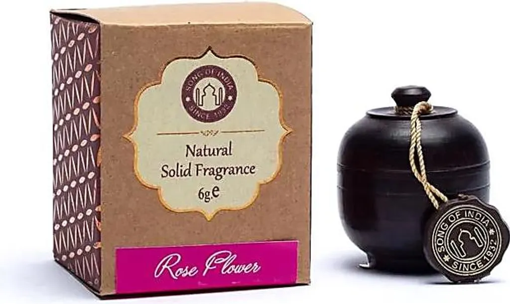 Parfum Solide Rose en Pot Artisanal Palissandre - Set Voyage de 3pcs